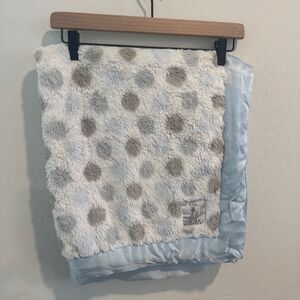 Little Giraffe Luxe Dot Baby Blanket Blue and Gray